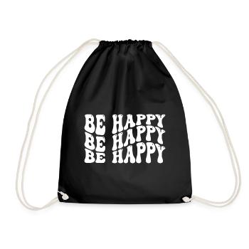 Be happy Self Love Inspirational Quote - Turnbeutel - Schwarz - Vorne