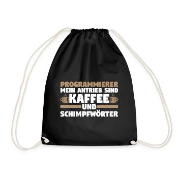 Programmieren Entwickler Coder Kaffee Programmiere - Turnbeutel - Schwarz - Vorne