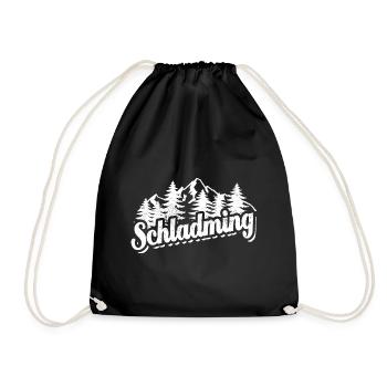 Schladming - Wald und Berge Wandern Erholung - Turnbeutel - Schwarz - Vorne