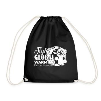 Earth Day Fight Global Warming - Drawstring Bag - black - Front