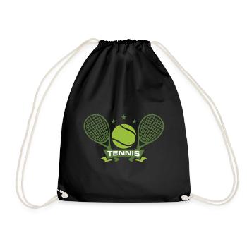 tennis tennis racket tennis ball tennis court tenn - Turnbeutel - Schwarz - Vorne
