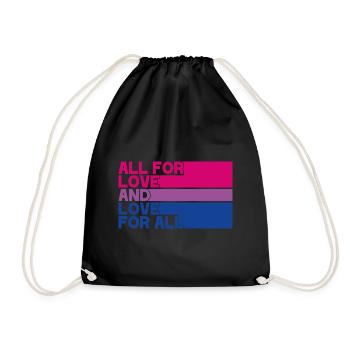 Bisexuelle Stolz-Flagge - Turnbeutel - Schwarz - Vorne