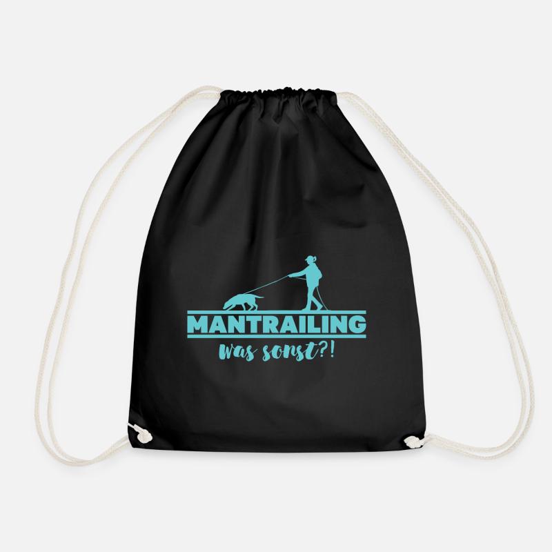Mantrailing was sonst Silhouette Suchhund Hunde - Turnbeutel - Schwarz
