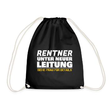 Rentner Spruch Rente Sarkastisches Geschenk - Turnbeutel - Schwarz - Vorne