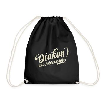 Diakon aus Leidenschaft - Motivation und Erfolg - Turnbeutel - Schwarz - Vorne