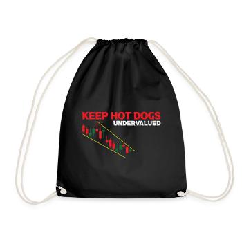 Hot-Dog-Candlestick-Chart, um die Preise zu senken - Turnbeutel - Schwarz - Vorne