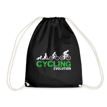 Cycling Evolution Bike Entwicklung Radfahrer - Turnbeutel - Schwarz - Vorne