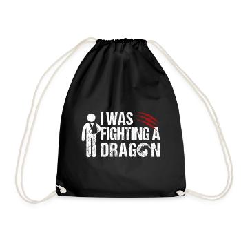 I Was Fighting A Dragon Broken Arm Arm Fracture - Drawstring Bag - black - Front