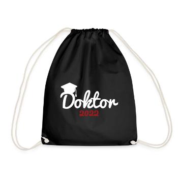 Doktortitel 2022 Doktorhut Promotion Doktor - Turnbeutel - Schwarz - Vorne