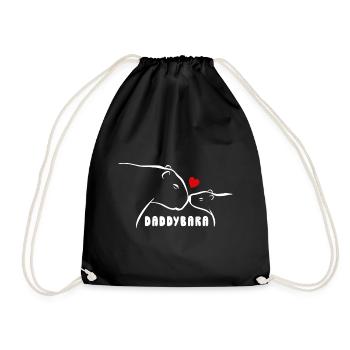 cute papybara - capybara pun - men's day - Drawstring Bag - black - Front