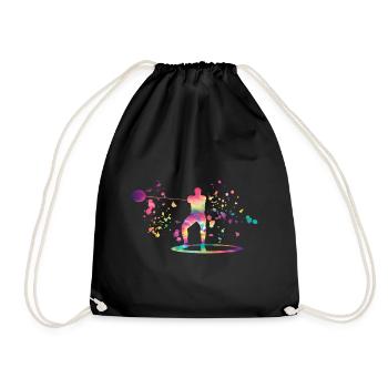 Hammer Thrower Colorsplash Hammer throwing - Drawstring Bag - black - Front