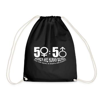 Women's Equality Day Women Are Human Being - Drawstring Bag - black - Front