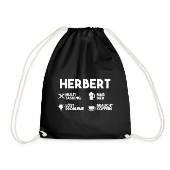 Herbert - Turnbeutel - Schwarz - Vorne