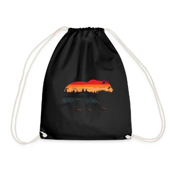 Bär Silhouette mit vintage Wald - Turnbeutel - Schwarz - Vorne