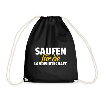 Drinking for agriculture shirt gift idea - Drawstring Bag - black - Front