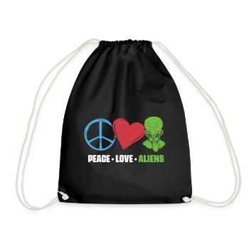 Paix Amour Drôle de vie extraterrestre pour un - Sac de sport léger - noir - Devant