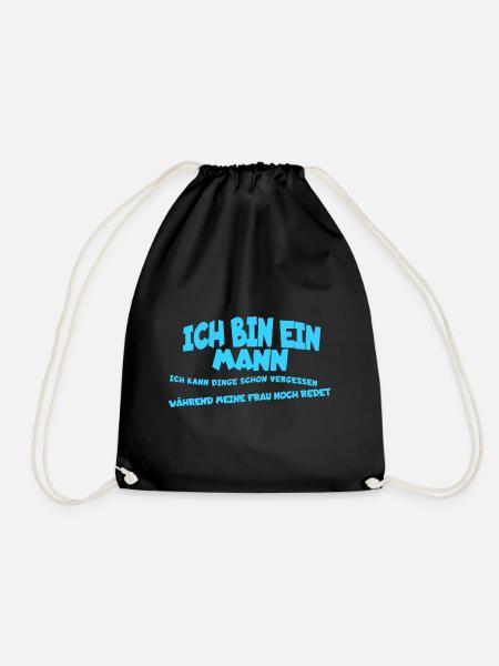 Ich bin ein Mann, Dinge vergessen Humor - Turnbeutel - Schwarz