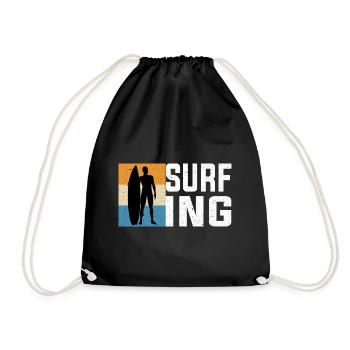 Surfing - Drawstring Bag - black - Front
