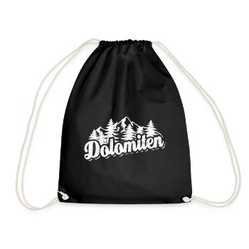 Dolomiten - Wald und Berge Wandern Erholung - Turnbeutel - Schwarz - Vorne