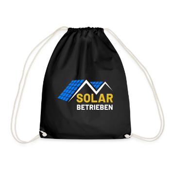 Solar betrieben Photovoltaik Solarenergie Sonne - Turnbeutel - Schwarz - Vorne
