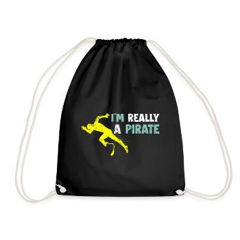 Je suis un pirate drôle de jambe amputé - Sac de sport léger - noir - Devant