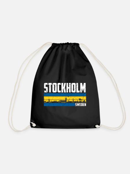 Stockholm Schweden Skyline Schwedisch Stadt - Turnbeutel - Schwarz