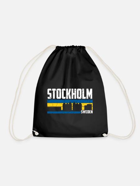 Stockholm Schweden Skyline Schwedisch Stadt - Turnbeutel - Schwarz