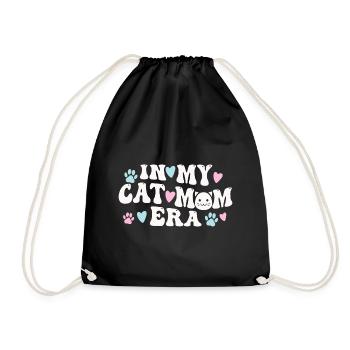 In my cat mother era for cat mommies - Drawstring Bag - black - Front