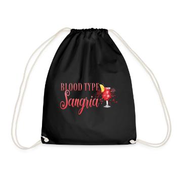 Cocktail Bartender Blood Type Sangria - Turnbeutel - Schwarz - Vorne