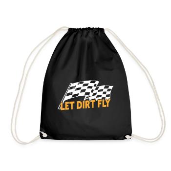 Let Dirt Fly Funny Dirt Track Racing - Drawstring Bag - black - Front