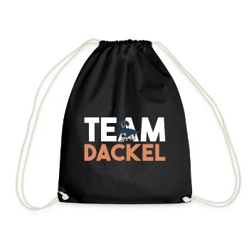 Hund Dackel - Turnbeutel - Schwarz - Vorne