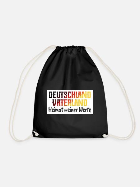 Deutschland - Heimat - Werte - Heimatliebe - Turnbeutel - Schwarz