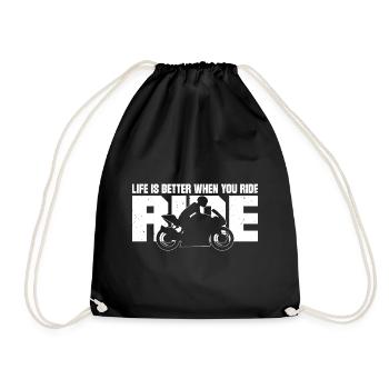 La vie est meilleure lorsque vous conduisez un motard - Sac de sport léger - noir - Devant