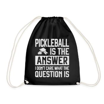 Pickleball lustige Phrase Geschenk Pickleballer - Turnbeutel - Schwarz - Vorne