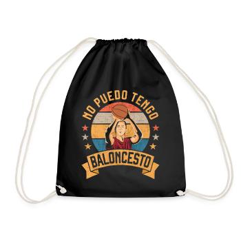 Sorry I Can't I Have Basketball Vintage BBall - Drawstring Bag - black - Front