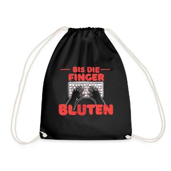 Bis die Finger bluten für Gamer, Coder, die zocken - Turnbeutel - Schwarz - Vorne