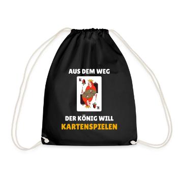 Eichel König Kostüm Spielkarte für Kartenspielen - Turnbeutel - Schwarz - Vorne