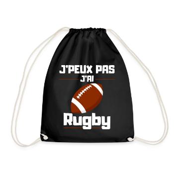 Ich kann nicht Rugby spielen - Turnbeutel - Schwarz - Vorne