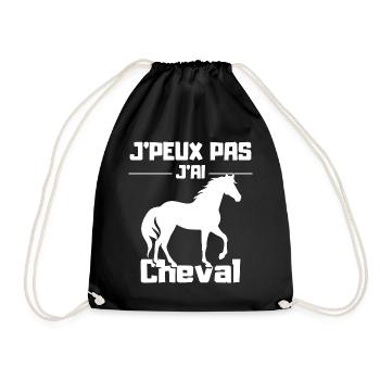 J'Peux pas j'ai Cheval - Sac de sport léger - noir - Devant