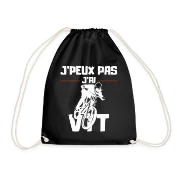 J'Peux pas j'ai VTT - Sac de sport léger - noir - Devant