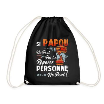 Si PAPOU Ne Peut Pas Le Réparer Personne Ne Peut - Sac de sport léger - noir - Devant