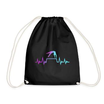 gymnastique, gymnaste - pouls battement de cœur; Gymnastique - Sac de sport léger - noir - Devant