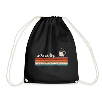 Beer Glass Heartbeat - Drawstring Bag - black - Front