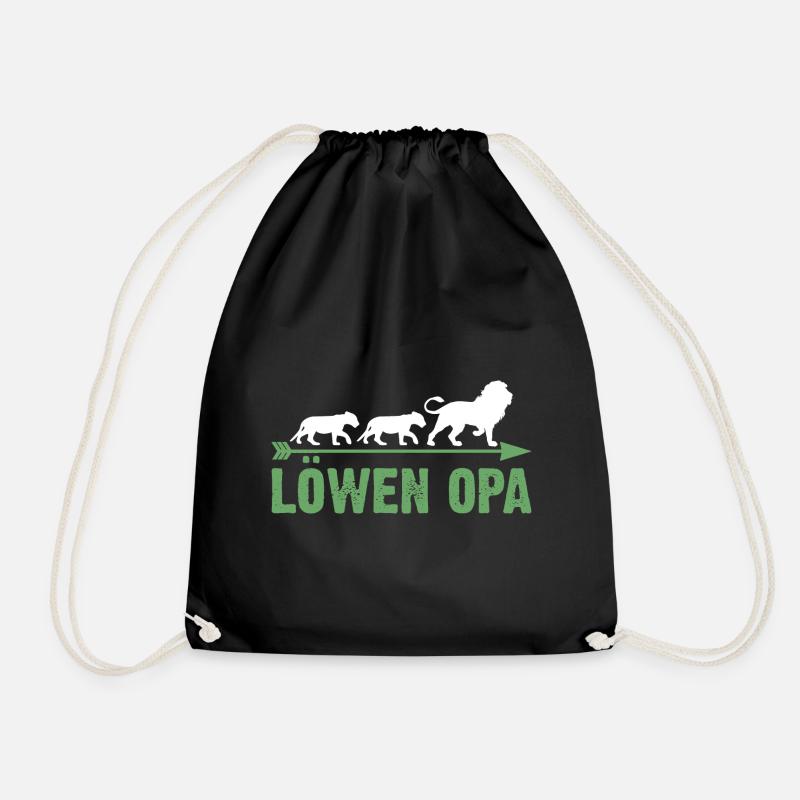 Großvater Löwen Opa - Turnbeutel - Schwarz