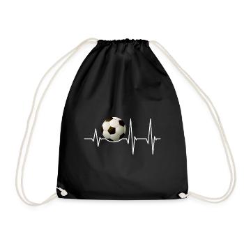Cadeau de footballeur et amateur de rythme cardiaque - Sac de sport léger - noir - Devant