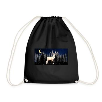 Nature sauvage Red Deer Wildlife Forest Suède Neige - Sac de sport léger - noir - Devant