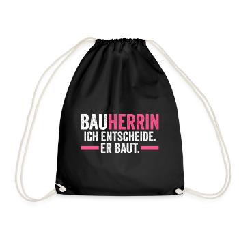 Bauherrin - Turnbeutel - Schwarz - Vorne