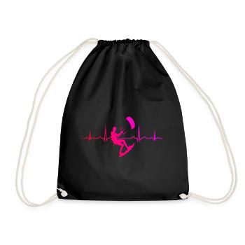 Kitesurf Kite Kitesurfing Kitesurfing Men - Drawstring Bag - black - Front