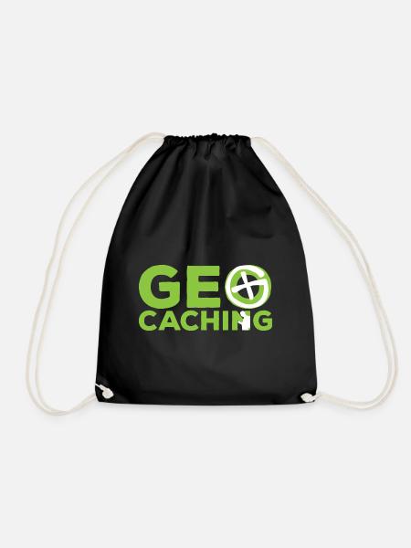 Geocaching Freizeit im Namen - Turnbeutel - Schwarz