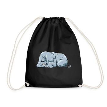 Niedlicher Schlafender Elefant - Turnbeutel - Schwarz - Vorne